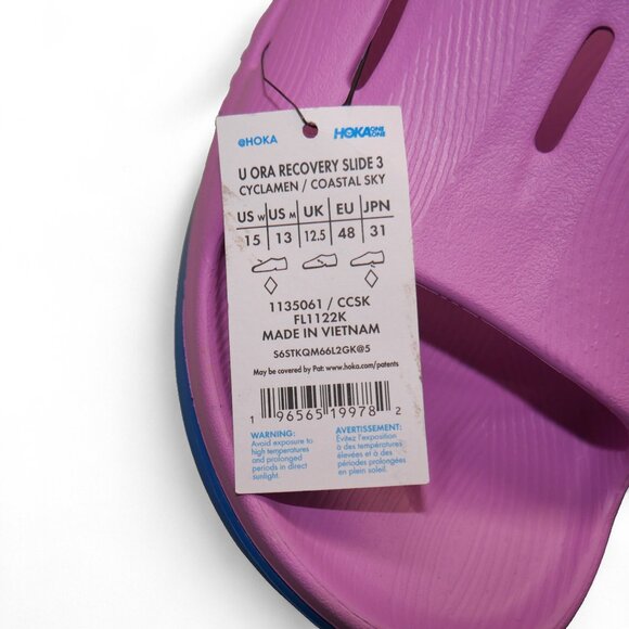 HOKA Ora Unisex Recovery Slides 3 Mens Size 13 Womens 15 Purple/Blue NWT - Picture 4 of 7